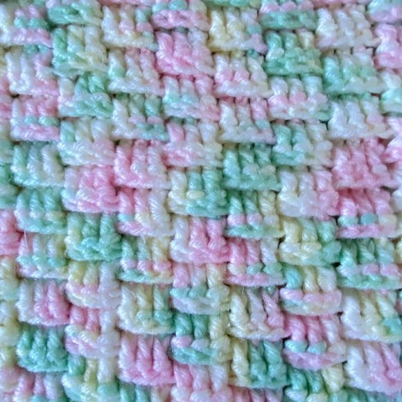 Afghan blanket Vtg Handmade Crochet baby throw - Picture 6 of 8